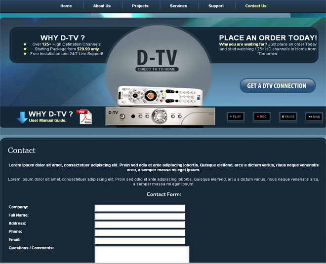 DTV Page - Page Details