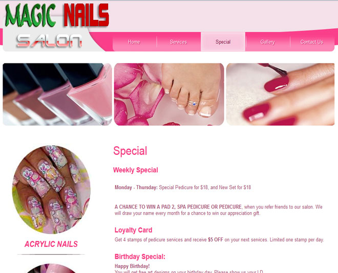 Magic Nails - Page Details