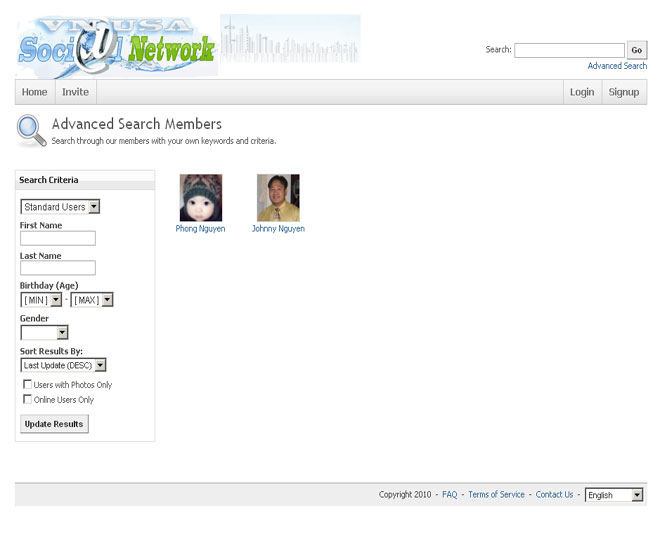 Social Network - Page Details